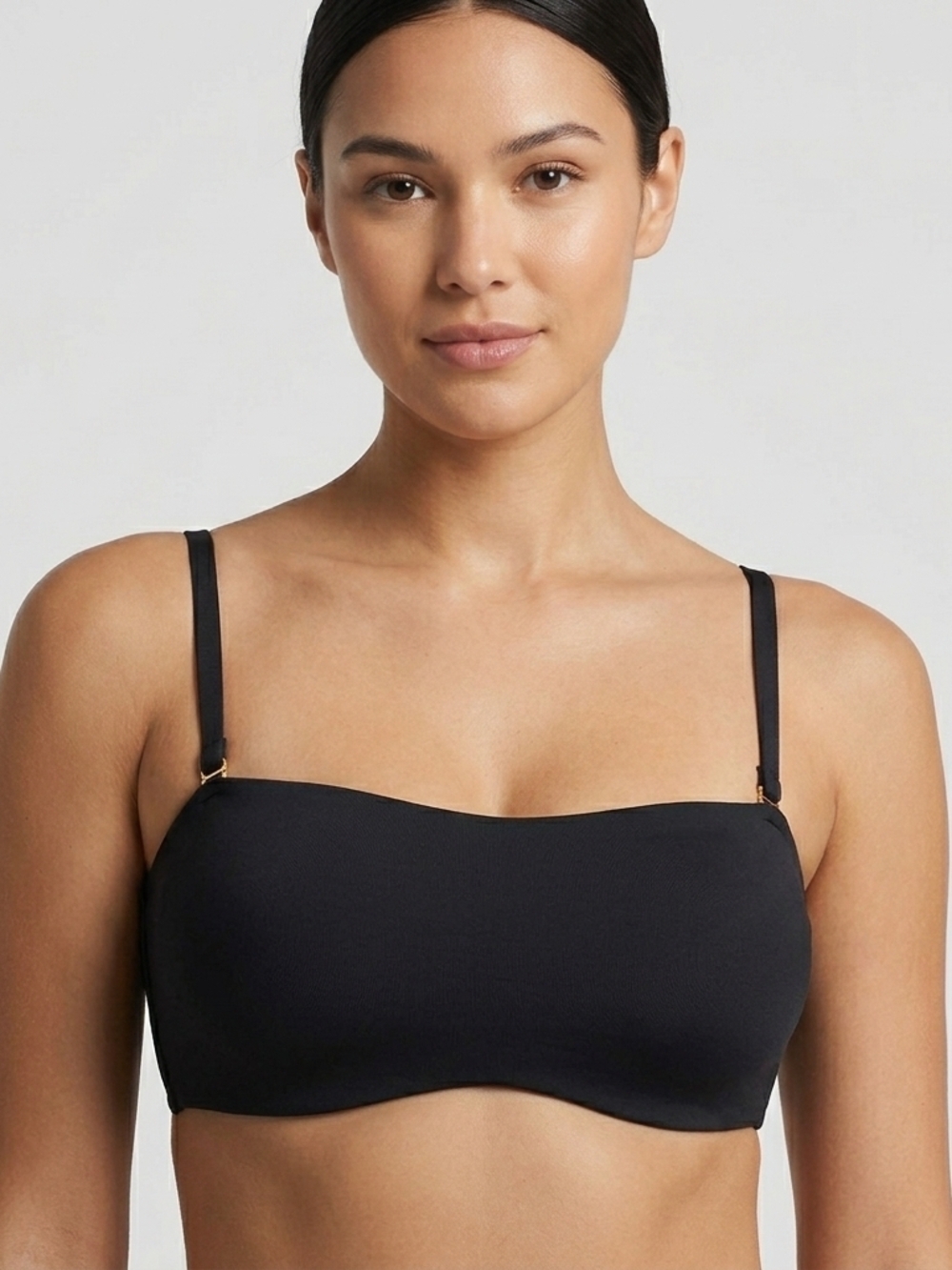 La Vie En Rose Black Strapless Bandeau Bikini Top Size Med D